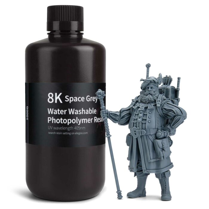 PRECOMMANDE - ELEGOO 8K WATER WASHABLE RESIN 1KG SPACE GREY – Image 4