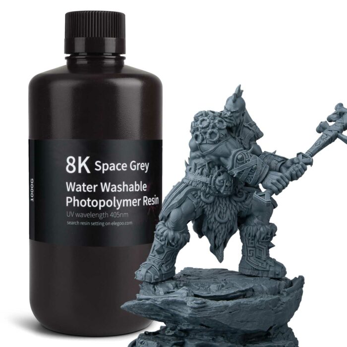 PRECOMMANDE - ELEGOO 8K WATER WASHABLE RESIN 1KG SPACE GREY – Image 3