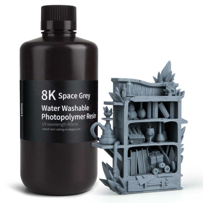 PRECOMMANDE - ELEGOO 8K WATER WASHABLE RESIN 1KG SPACE GREY – Image 2