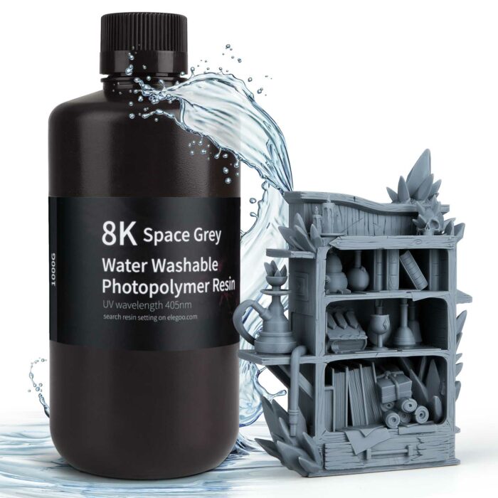 PRECOMMANDE - ELEGOO 8K WATER WASHABLE RESIN 1KG SPACE GREY