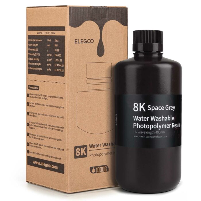 PRECOMMANDE - ELEGOO 8K WATER WASHABLE RESIN 1KG SPACE GREY – Image 5